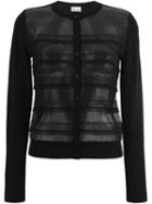 Red Valentino Sheer Panel Cardigan, Women's, Size: Xs, Black, Cotton/polyamide/polyester/virgin Wool