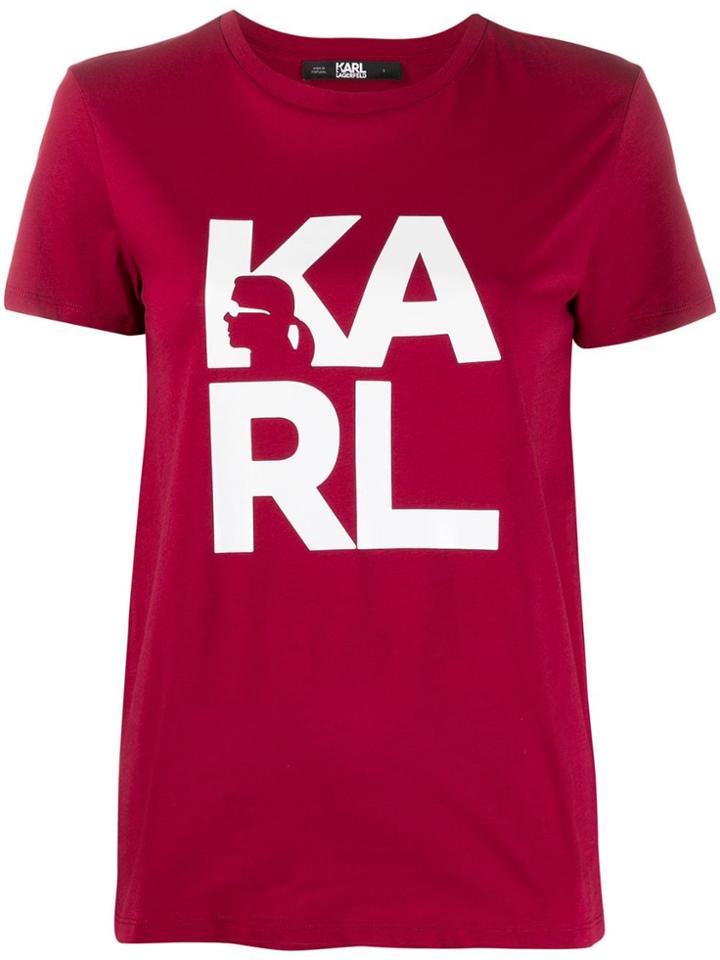 Karl Lagerfeld Karl Square Logo T-shirt - Red