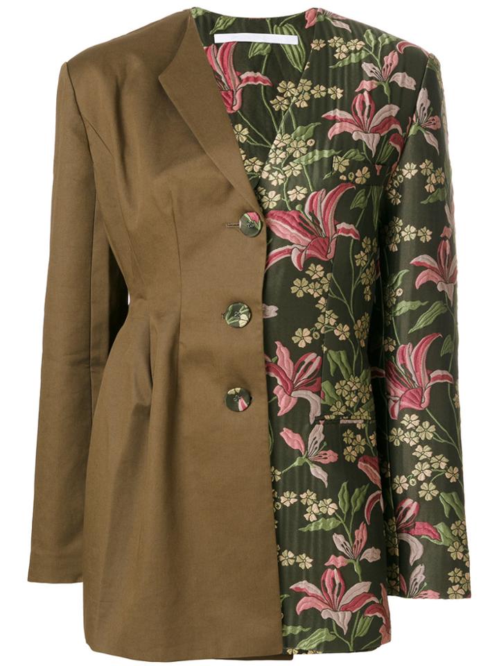 Pinghe Jacquard Deconstructed Jacket - Green