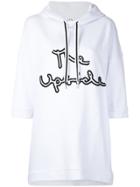 The Upside Embroidered Logo Oversized Hoodie - White