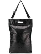 Diesel Crinkled Leather Shopper Tote - Black