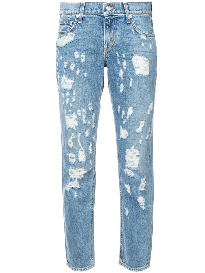Derek Lam 10 Crosby - Ripped Cropped Jeans - Women - Cotton - 26, Blue, Cotton