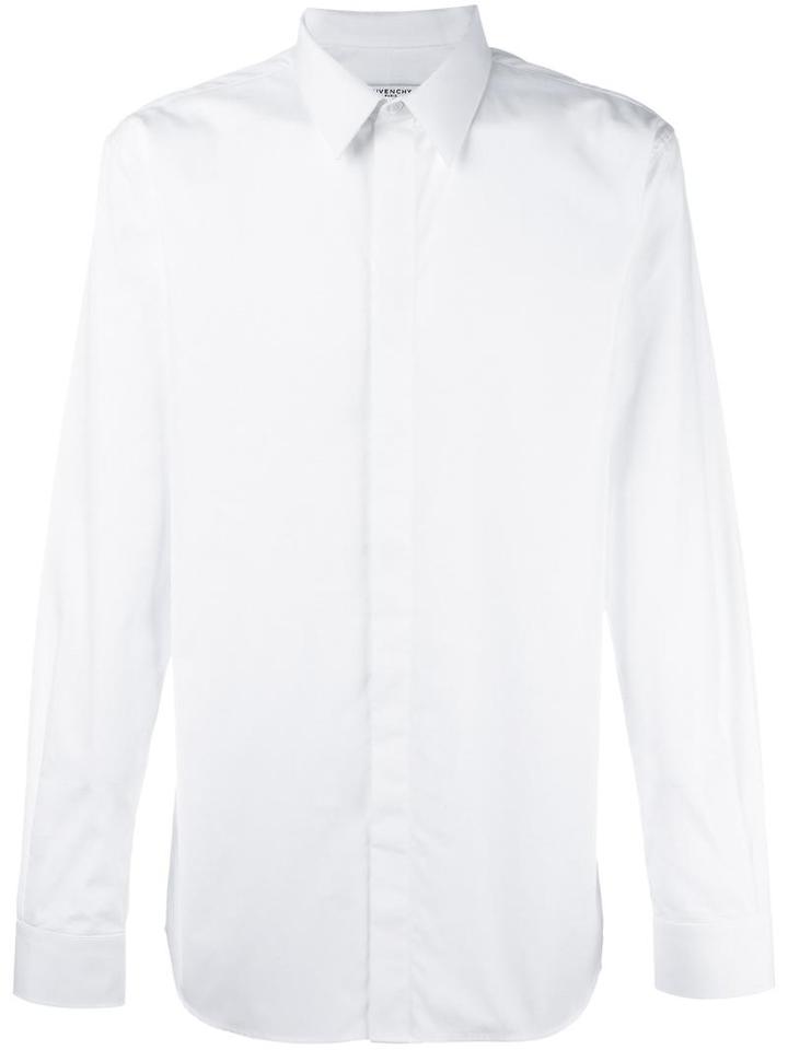 Givenchy Classic Long Sleeve Shirt, Men's, Size: 40, White, Cotton/zamac