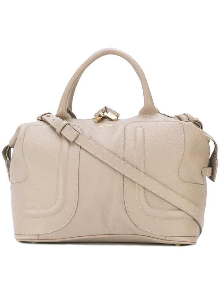 See By Chloé - Kay Tote - Women - Cotton/calf Leather - One Size, Grey, Cotton/calf Leather
