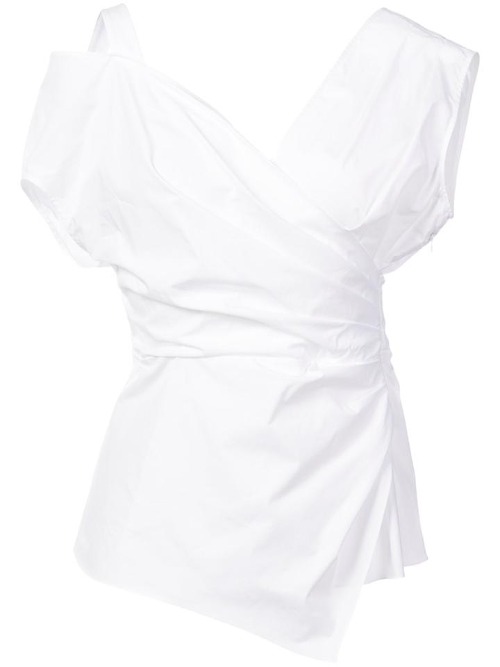 Altuzarra Vona Poplin Wrap Top - White