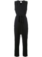 Just Female - Wrap Jumpsuit - Women - Polyester/spandex/elastane - L, Black, Polyester/spandex/elastane