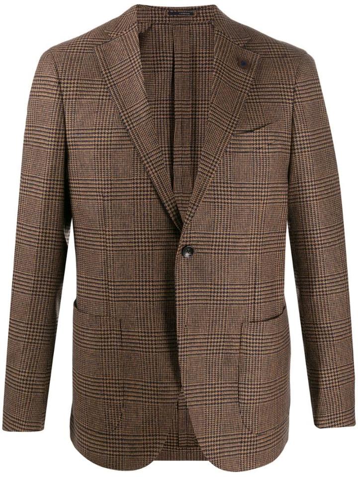 Lardini Plaid Wool Blazer - Orange