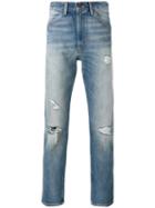 Levi's Vintage Clothing Distressed Cropped Jeans, Men's, Size: 32, Blue, Cotton