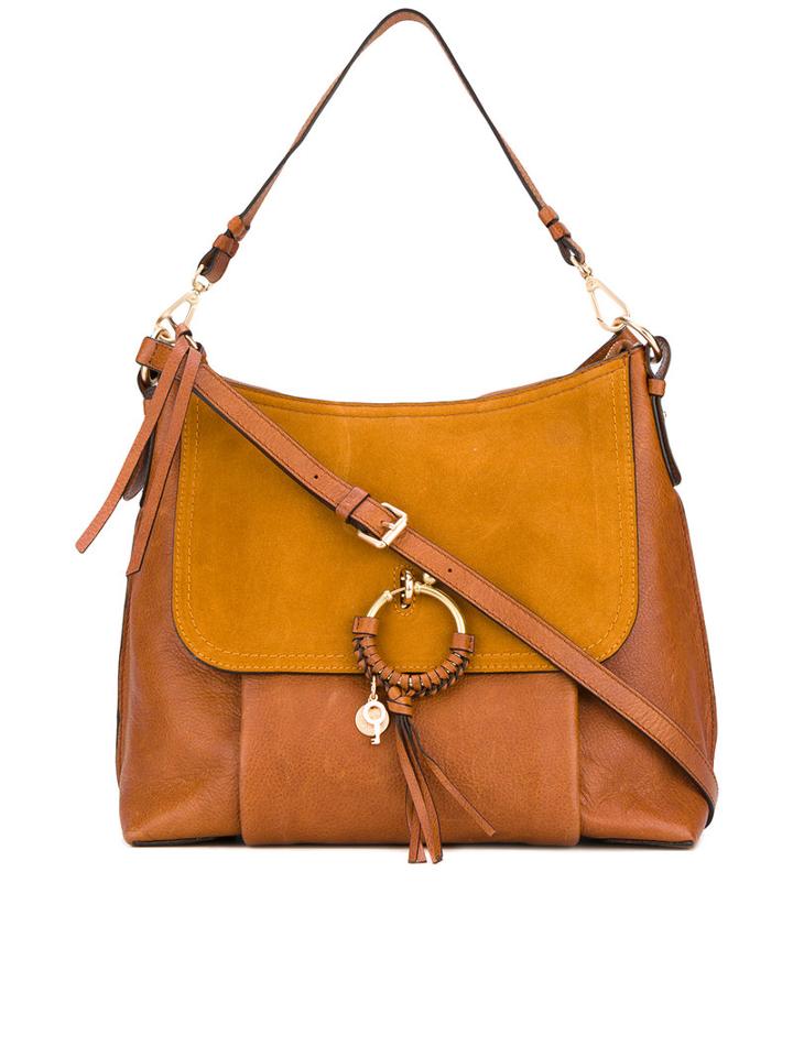 See By Chloé - 'joan' Bag - Women - Cotton/calf Leather - One Size, Brown, Cotton/calf Leather