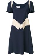 Valentino Geometric Panel Dress - Blue