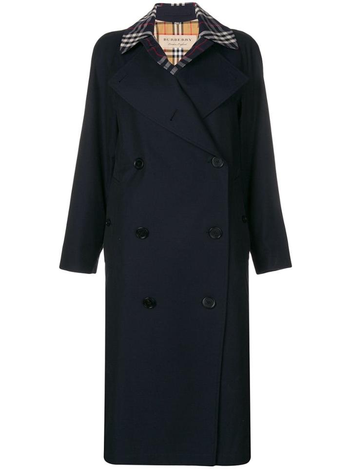 Burberry Double-front Tropical Gabardine Car Coat - Blue
