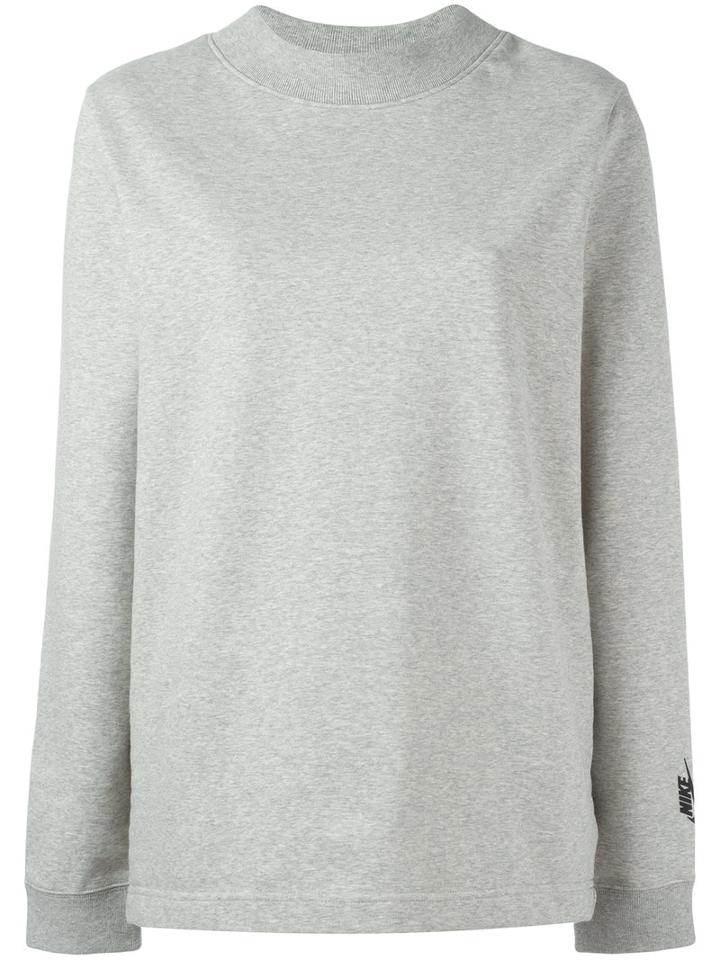 Nike Nikelab Essentials Fleece Mock Neck Sweatshirt, Women's, Size: Xs, Grey, Cotton/spandex/elastane