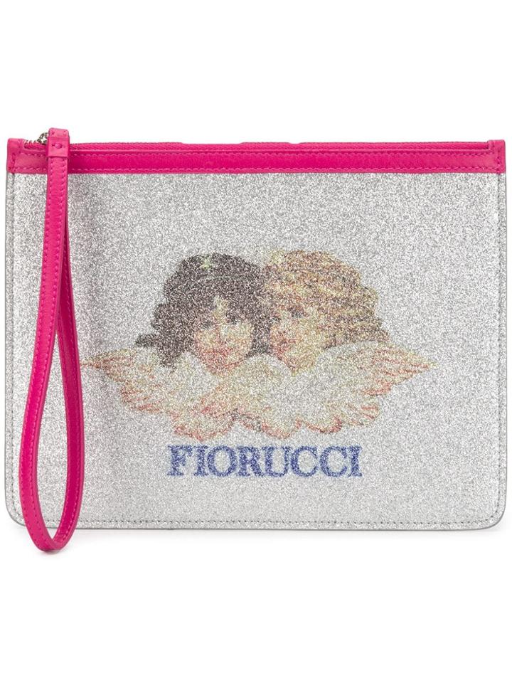 Fiorucci Medium Glitter Pouch - Silver