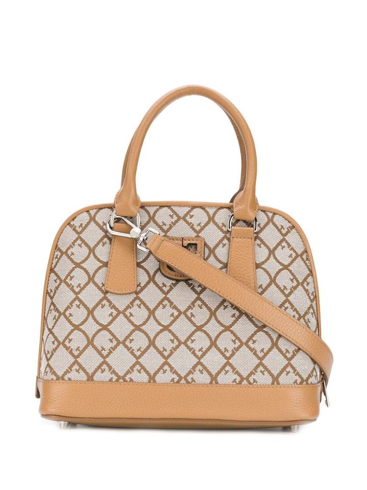 Furla All-over Logo Tote - Neutrals