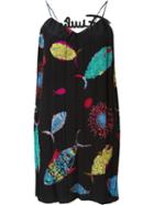 Printed Slip Dress, Women's, Size: 38, Black, Silk, Emilio Pucci