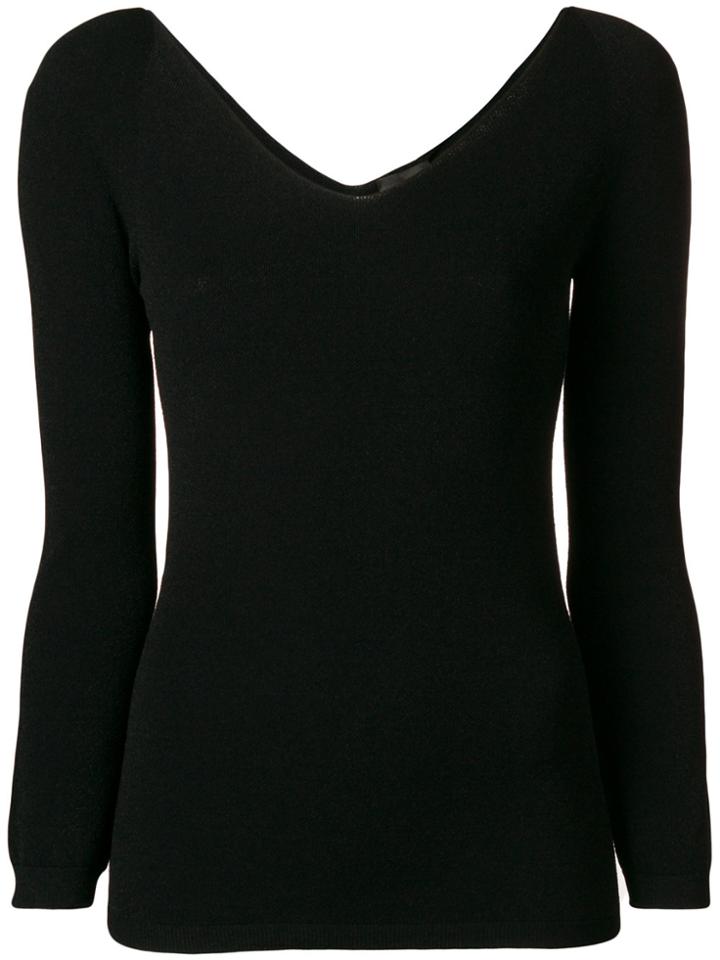 Giorgio Armani Scoop Neck Sweater - Black
