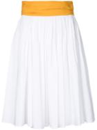 Paule Ka - Woven Midi Skirt - Women - Cotton/spandex/elastane - 38, White, Cotton/spandex/elastane