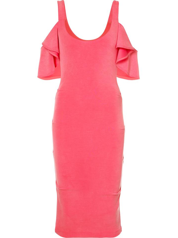 Nicole Miller - Cold Shoulder Dress - Women - Polyester/modal - Xs, Pink/purple, Polyester/modal