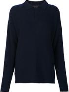 The Elder Statesman Front Plaket Pullover - Blue