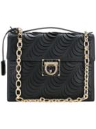 Salvatore Ferragamo - Laser-cut Medium Flap Bag - Women - Calf Leather - One Size, Black, Calf Leather