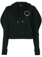 Dsquared2 - Cropped Hooded Sweatshirt - Women - Cotton - M, Black, Cotton