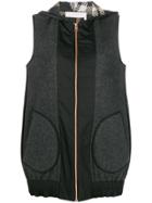 See By Chloé Zipped Hooded Gilet - Grey