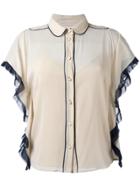 Red Valentino Piped Trim Blouse - Nude & Neutrals
