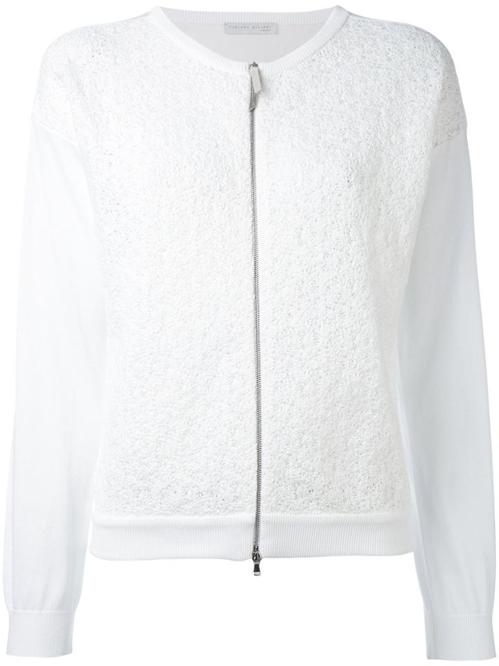 Fabiana Filippi Zip Up Cardigan - White