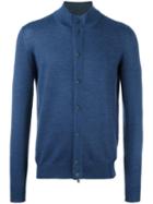 Fay Round Neck Cardigan, Men's, Size: 54, Blue, Virgin Wool