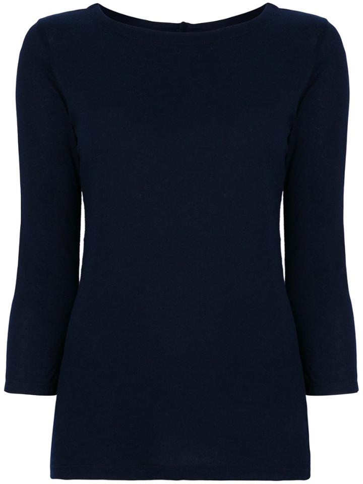 Majestic Filatures Square-neck Knitted Top - Blue