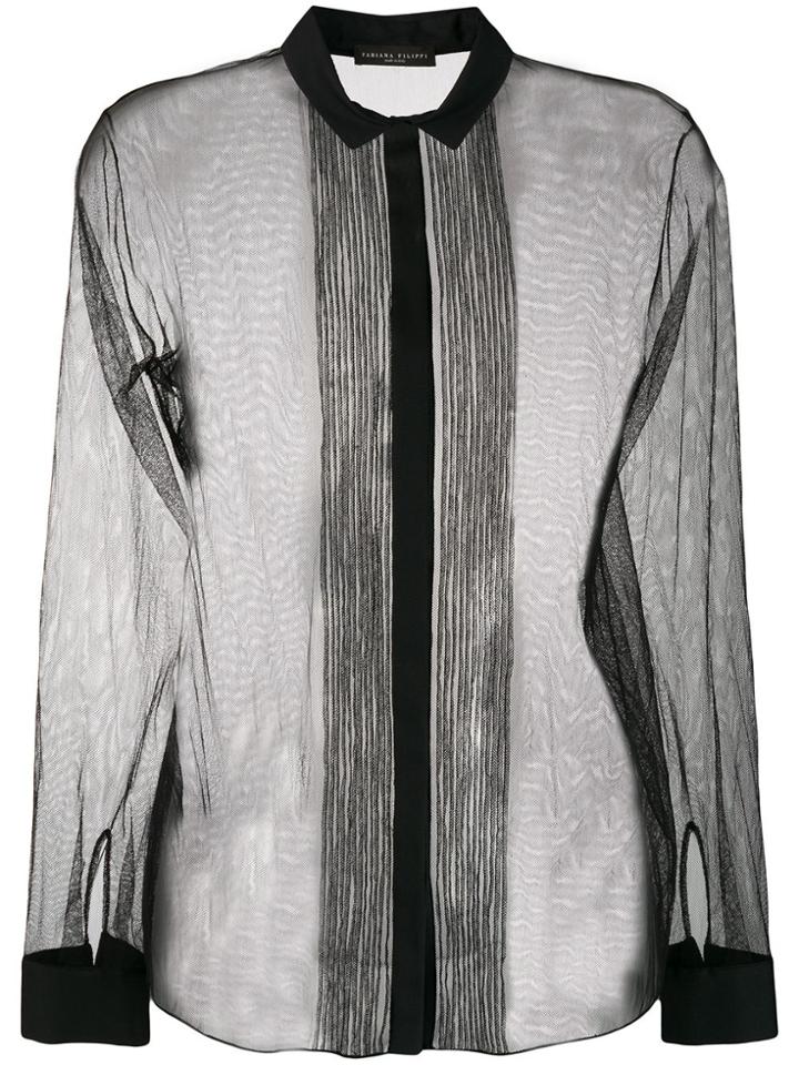 Fabiana Filippi Long-sleeve Sheer Blouse - Black