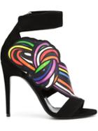 Pierre Hardy Scoubi Pop Sandals, Women's, Size: 38, Black, Suede/leather
