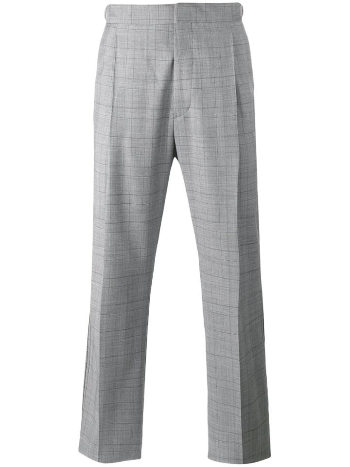 Lanvin Checked Pleated Trousers - Grey