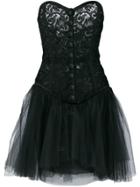 Yves Saint Laurent Vintage Lace Corset Party Dress - Black