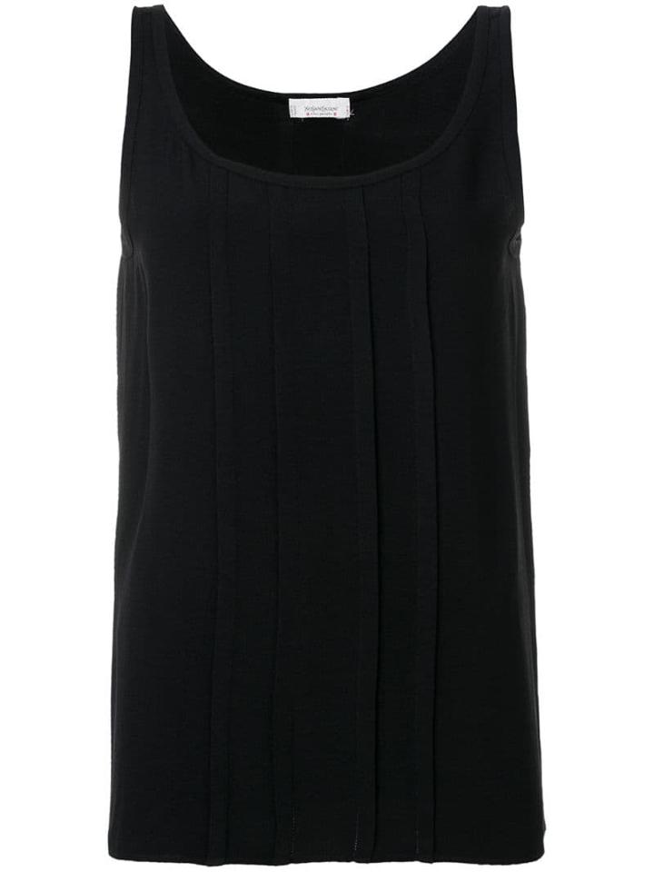 Yves Saint Laurent Pre-owned Pleat Detail Top - Blue