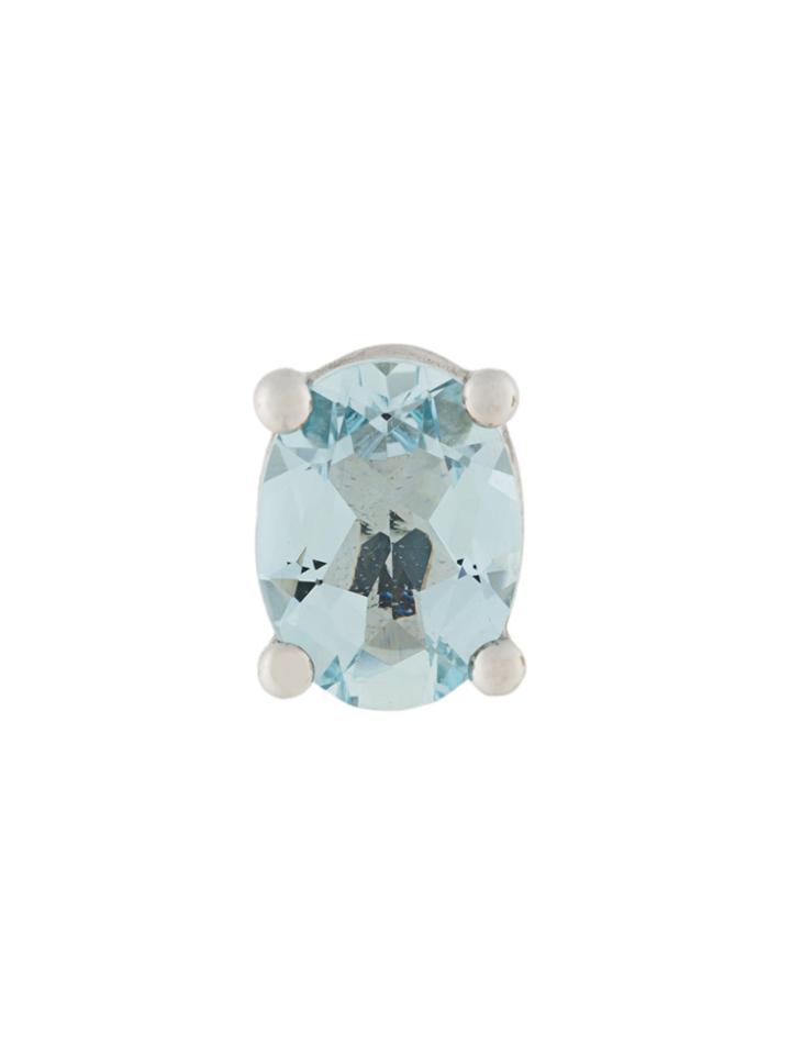 Delfina Delettrez 18kt Gold Dots Solitaire Aquamarine Earring -