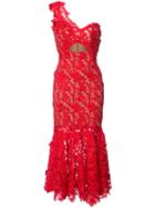 Cutout Lace Dress - Women - Polyester - 2, Red, Polyester, Johanna Ortiz