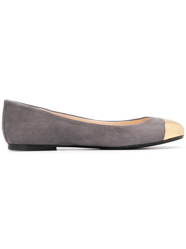 Anna Baiguera Annina Metallic Toe Ballerinas - Grey