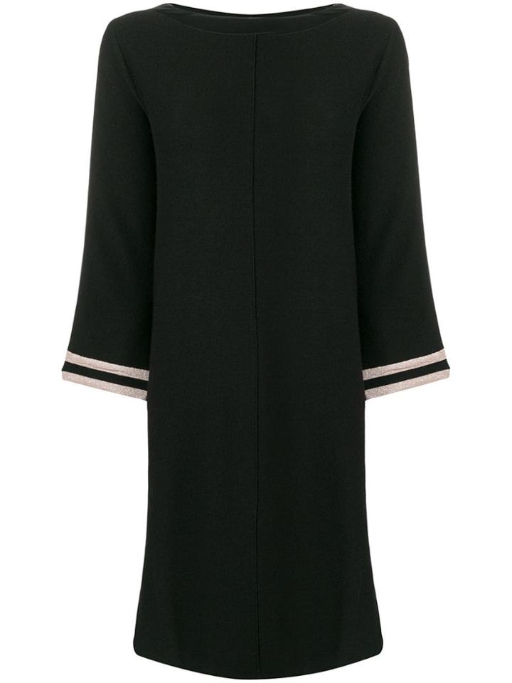 Luisa Cerano Contrasting Sleeves Shift Dress - Black