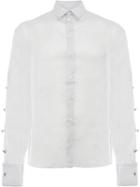 Y / Project - Pinstripe Embellished Sleeve Shirt - Men - Silk - 46, Grey, Silk