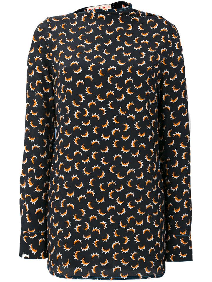 Marni Long-sleeved Printed Shirt - Black