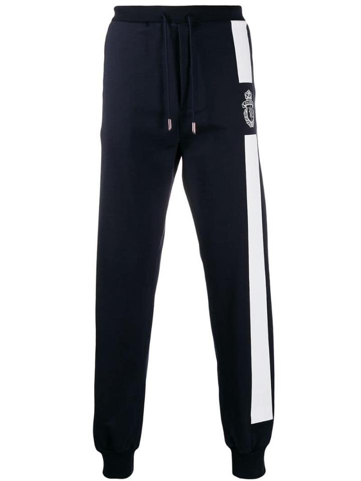 Billionaire Crest Print Trousers - Blue