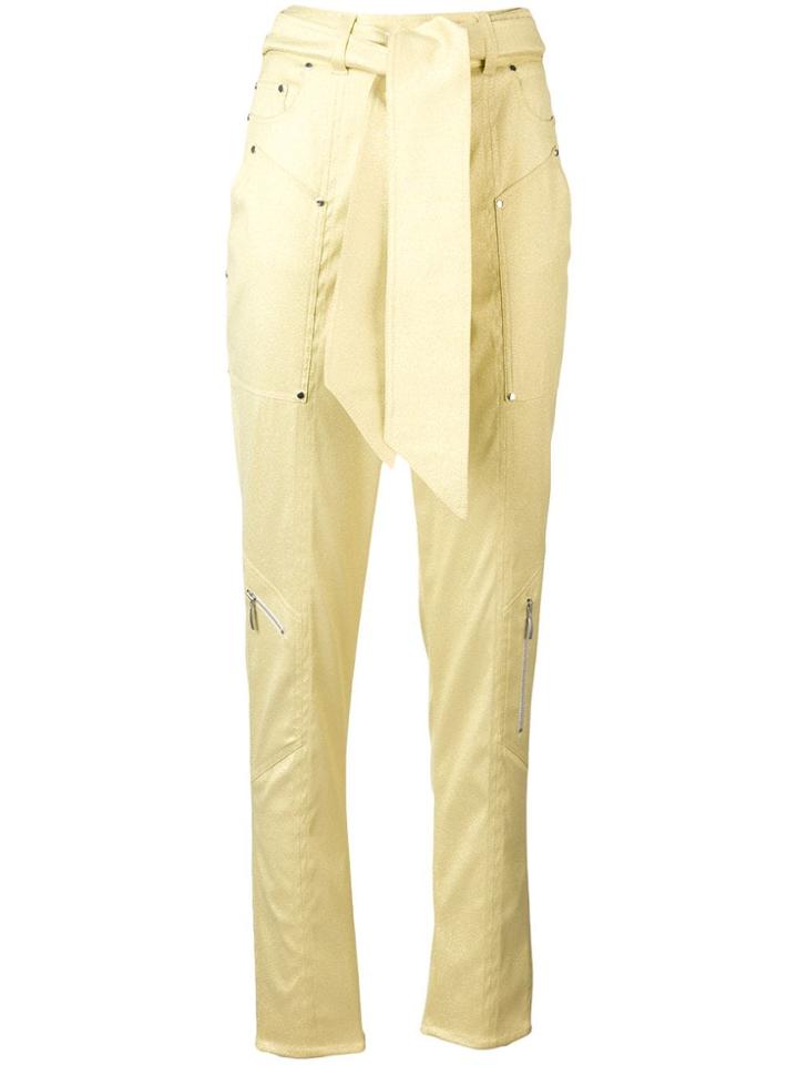 Talbot Runhof Belted Tapered Trousers - Yellow