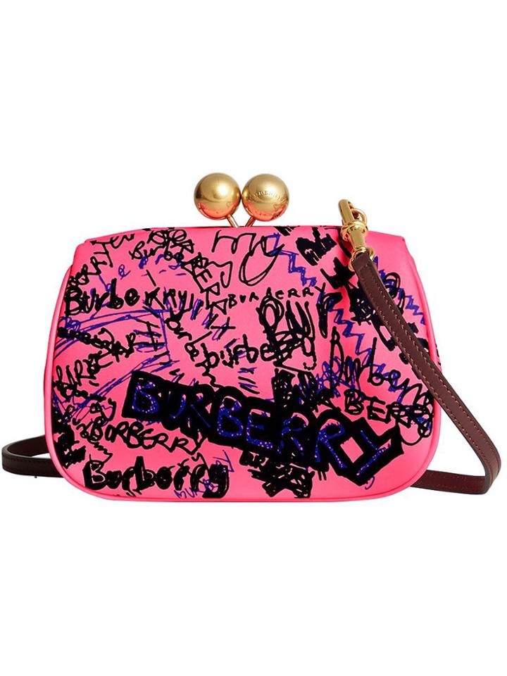 Burberry Doodle Print Clutch Bag - Pink & Purple