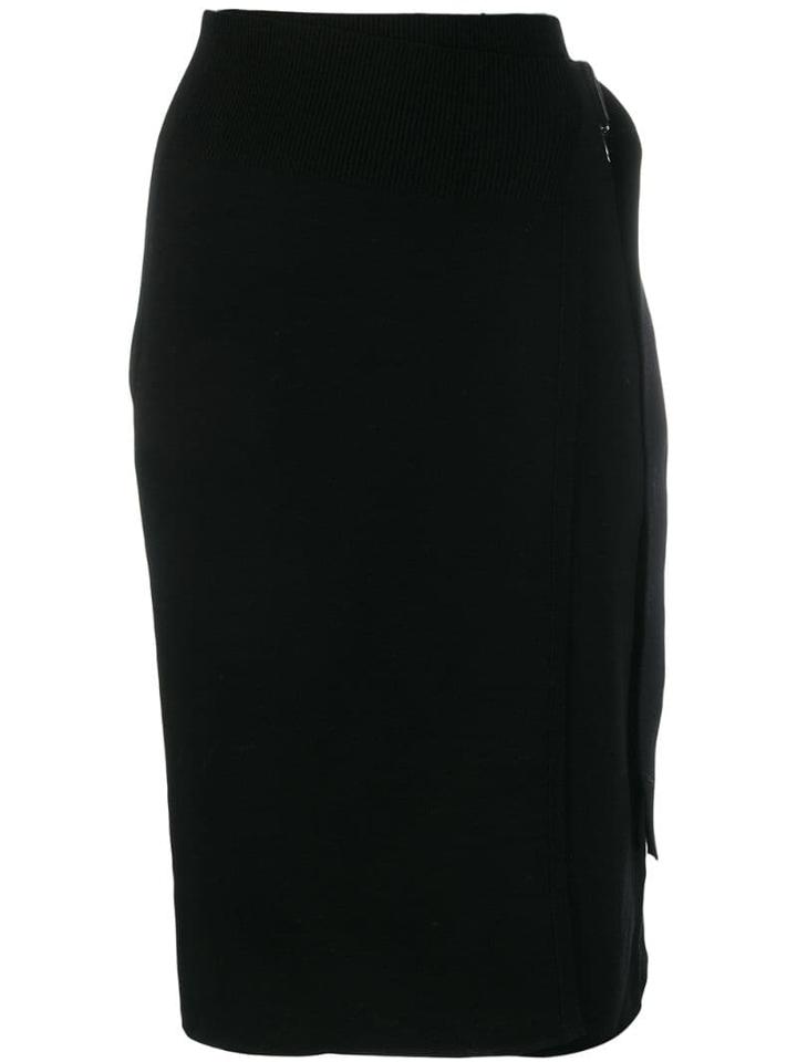 Helmut Lang Compact Wool Skirt - Black