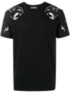 Valentino Panther Print T-shirt, Men's, Size: Large, Black, Cotton