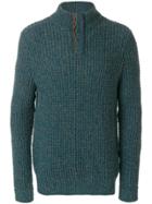 N.peal Waffle Collared Cashmere Jumper - Green