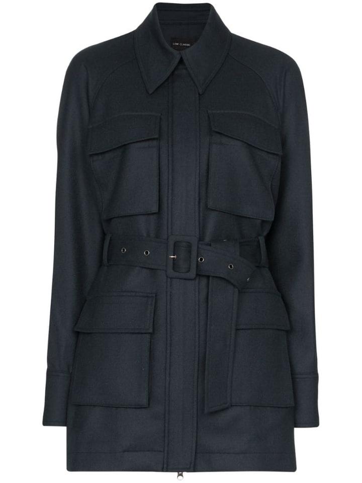 Low Classic Belted Wool Jacket - Blue