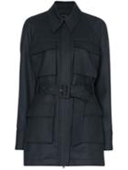 Low Classic Belted Wool Jacket - Blue