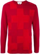 Ganryu Comme Des Garcons Patchwork Long-sleeved T-shirt, Men's, Size: Medium, Red, Cotton/polyester